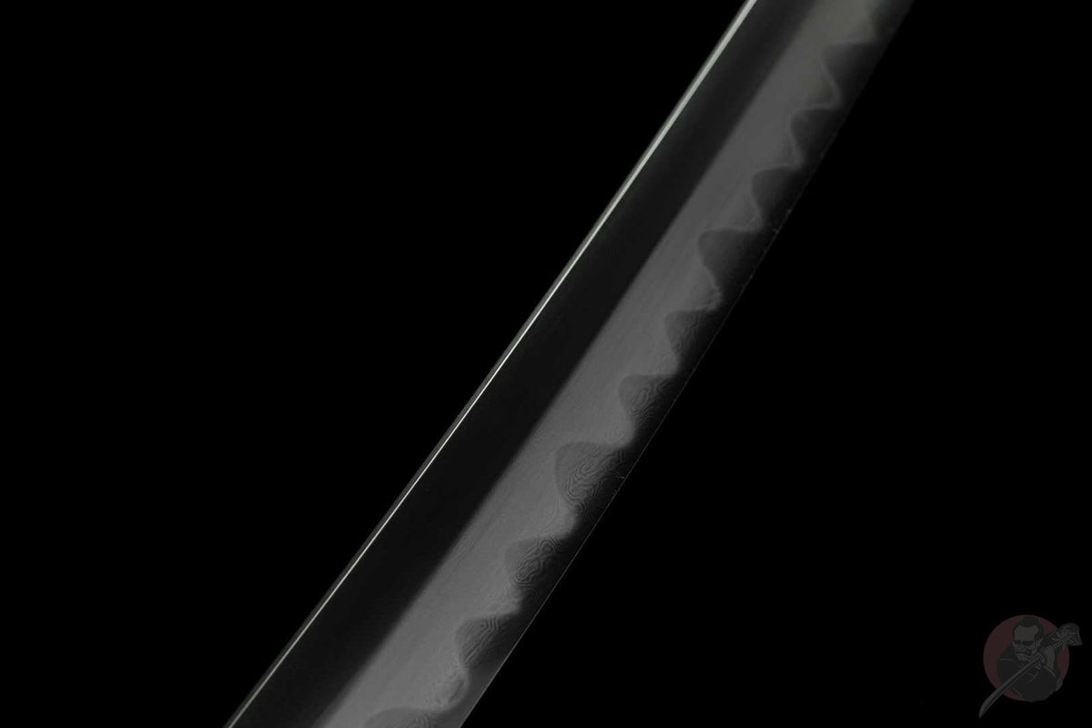 Saku Katana 咲く – Damascus Steel, Mirror Polish, Tachi Mounting – view 11