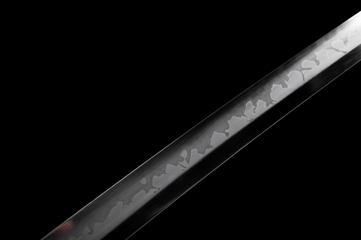 Orochi 大蛇 Katana – T10 Steel, Flame Hamon, Ebony Saya – view 7