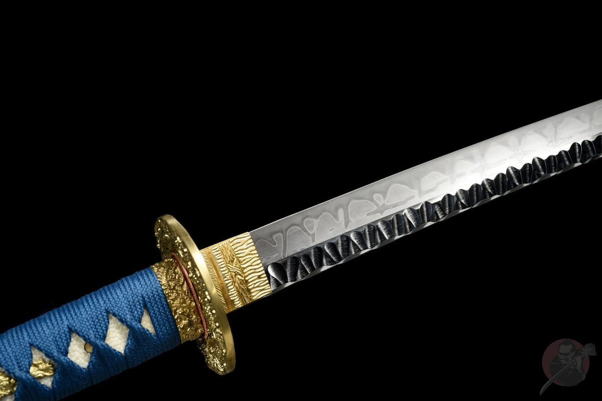 Katana Umi 海 – T10 Steel, Blue Dragon Saya – view 10