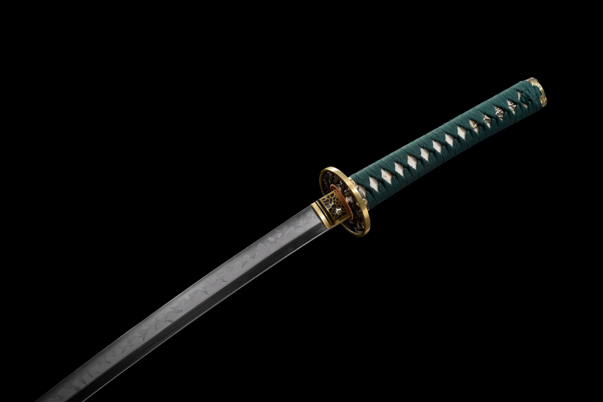 Orochi 大蛇 Katana – T10 Steel, Flame Hamon, Ebony Saya – view 14