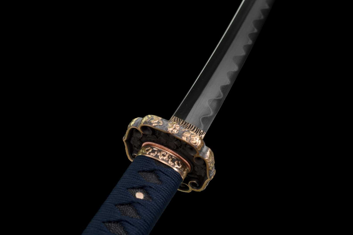 Saku Katana 咲く – Damascus Steel, Mirror Polish, Tachi Mounting – view 12