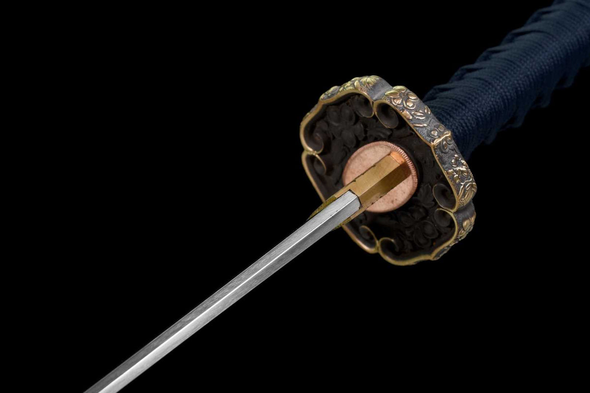 Saku Katana 咲く – Damascus Steel, Mirror Polish, Tachi Mounting – view 14
