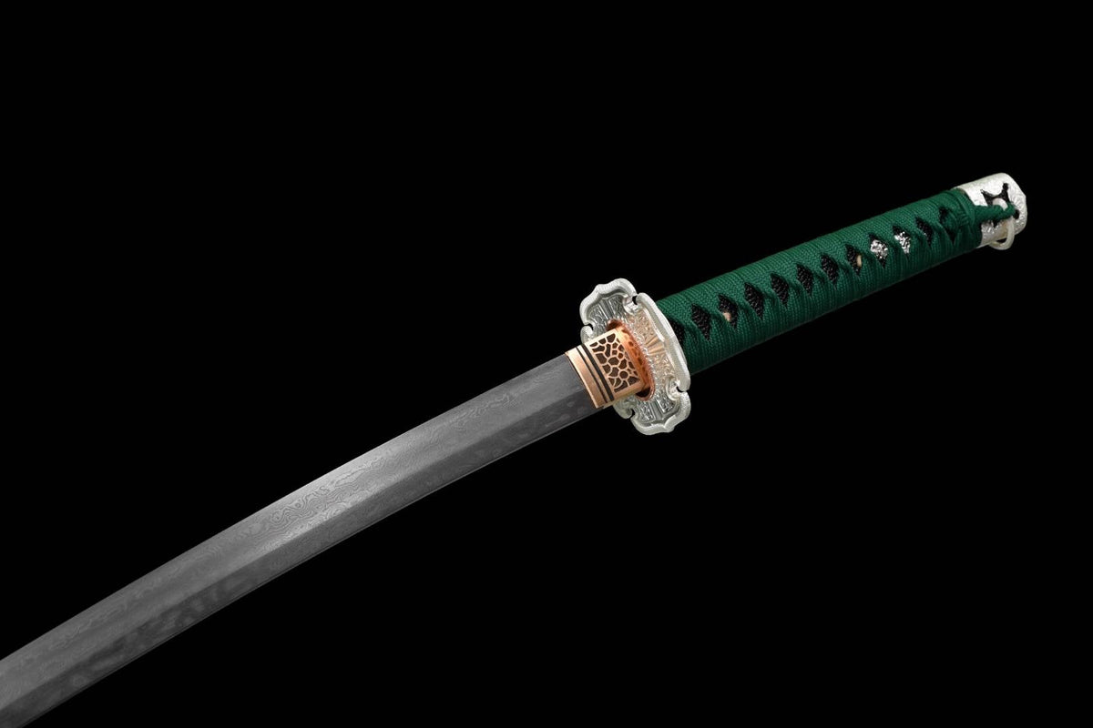 Oda Katana 織田 – T10 Steel, Green Saya with Oda Clan Crest – view 14