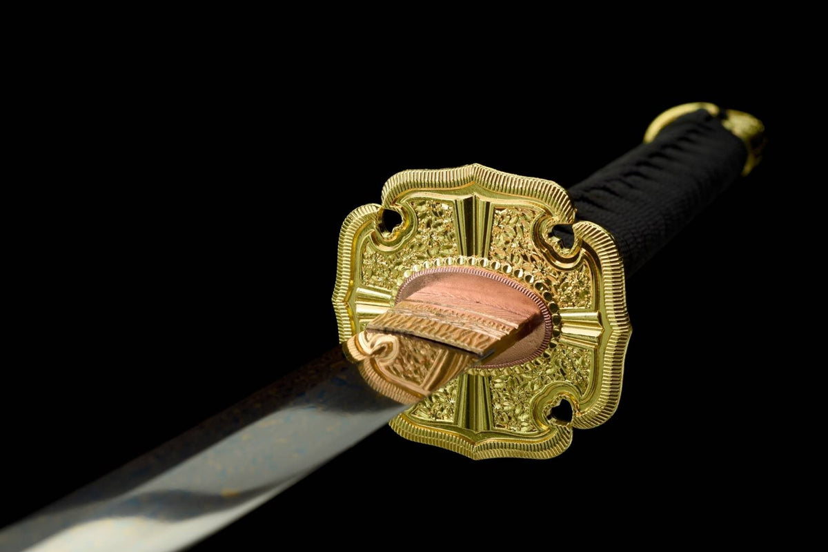 Owari Katana 尾張国 – Purple Damascus Steel, Copper Tsuba – view 15
