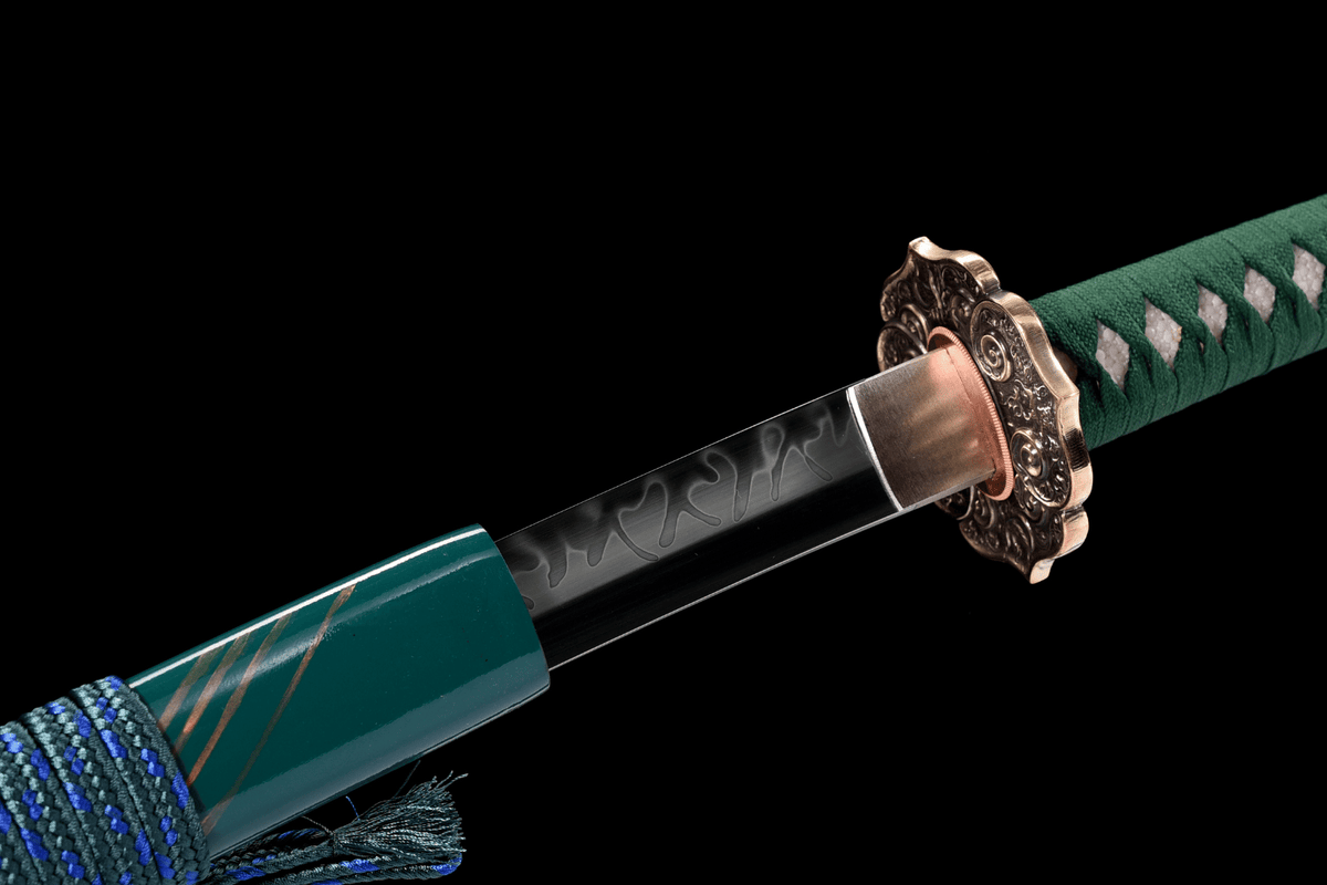 Emerarudo エメラルド Katana, T10 Steel, Claw Hamon – view 7