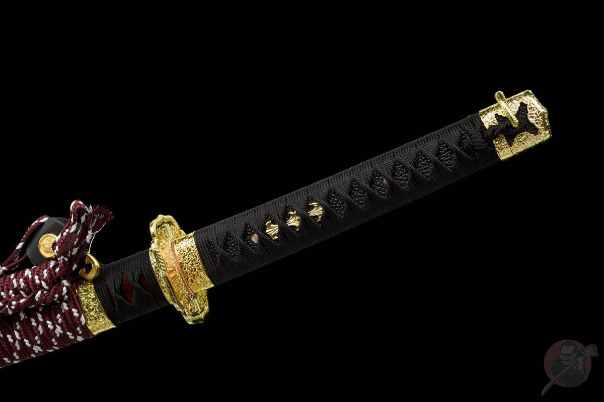 Owari Katana 尾張国 – Purple Damascus Steel, Copper Tsuba – view 17