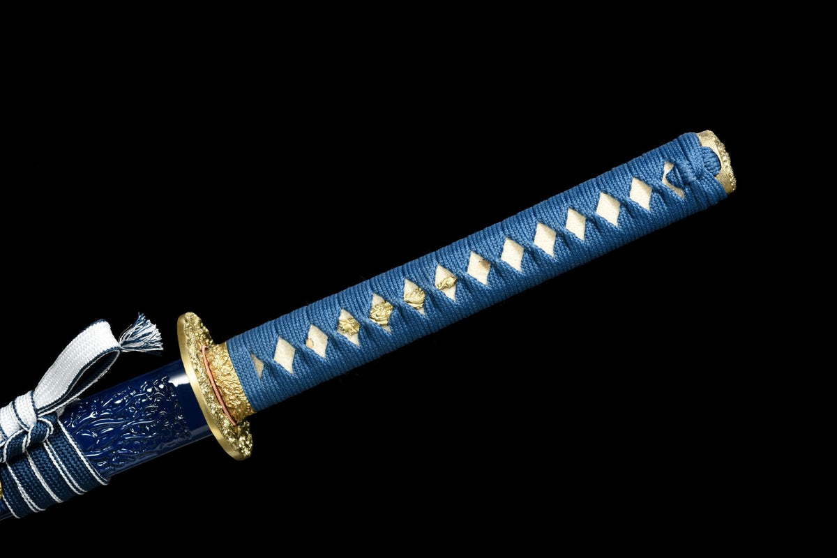 Katana Umi 海 – T10 Steel, Blue Dragon Saya – view 17