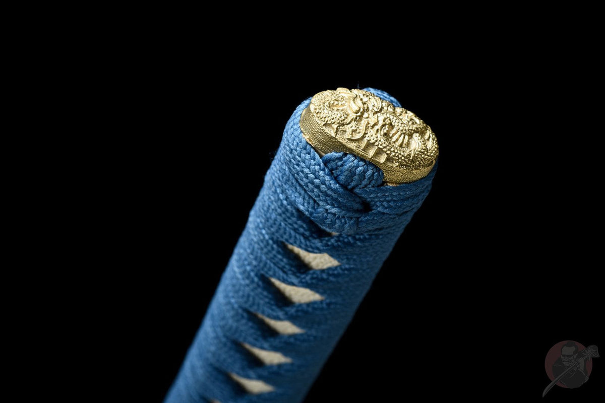 Katana Umi 海 – T10 Steel, Blue Dragon Saya – view 19