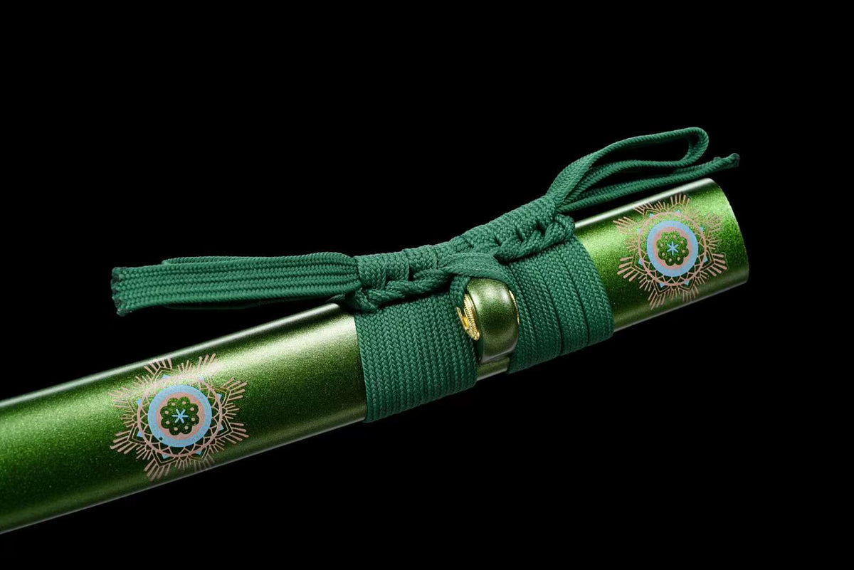 Suigyoku 翠玉 Katana – Spring Steel, Green Saya – view 8