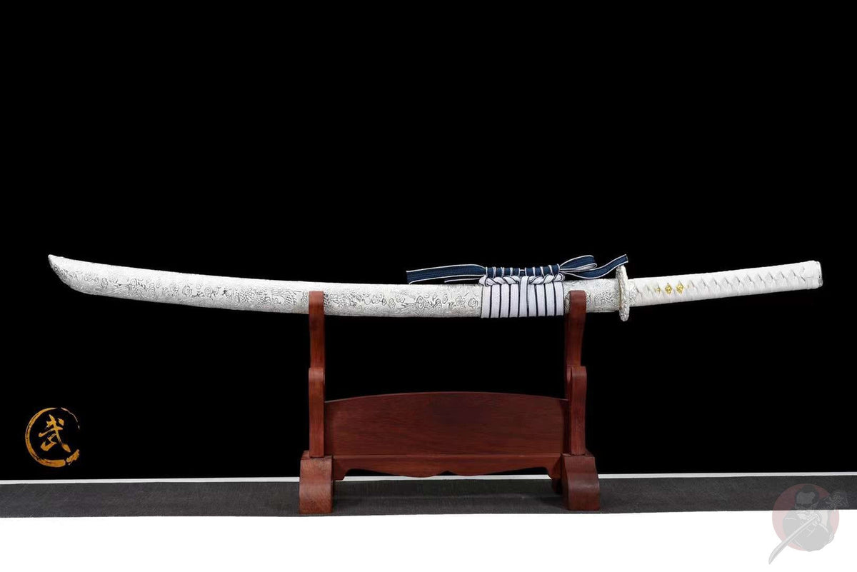 Koori Katana 氷 – Blue Manganese Steel Blade, Ebony Saya – view 3