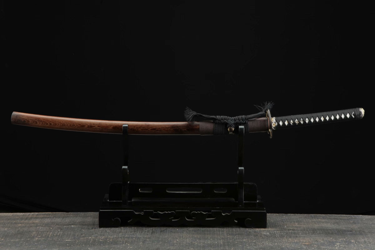 Hebi ヘビ Katana, Damascus Steel with Hamon – view 2