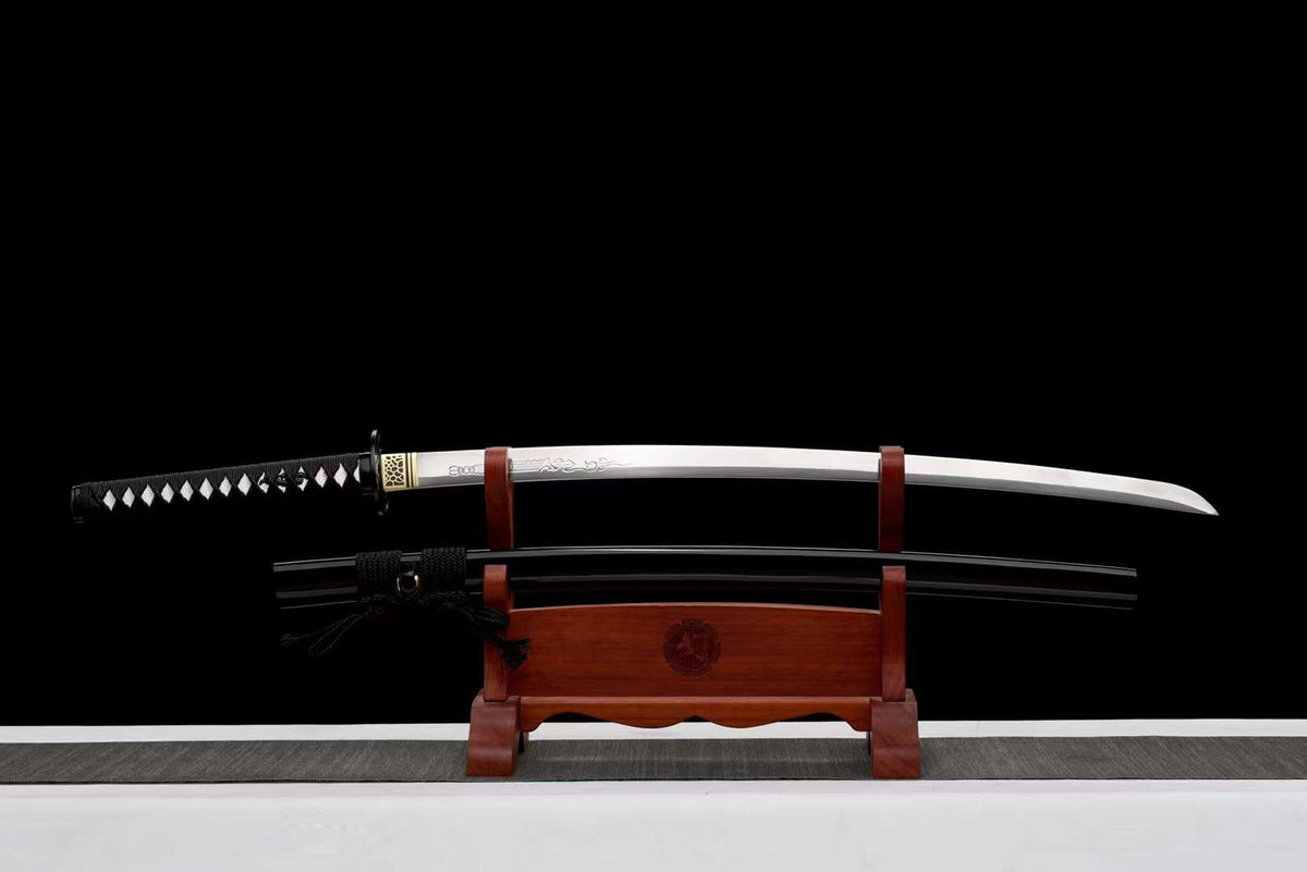 Koi 濃い Katana – Manganese Steel, Ebony Saya, Iron Tsuba – view 2
