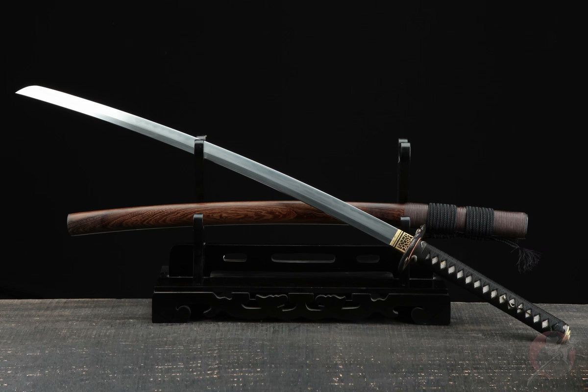 Hebi ヘビ Katana, Damascus Steel with Hamon – view 3