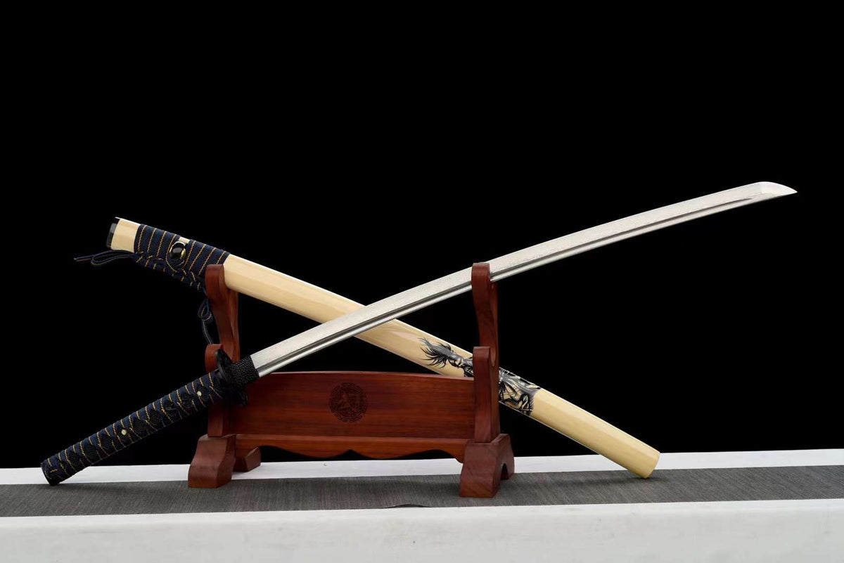 Katana Musashi 武蔵 – Damascus Steel with Bo-hi – view 3