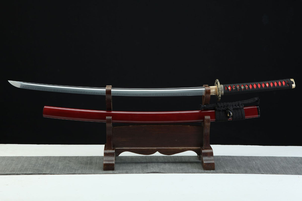 Aka 赤 Katana – T10 Steel, Red Ebony Saya – view 5