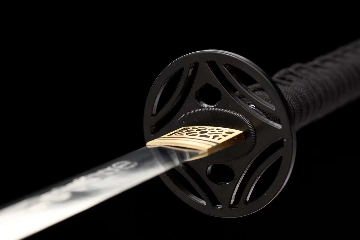 Koi 濃い Katana – Manganese Steel, Ebony Saya, Iron Tsuba – view 8