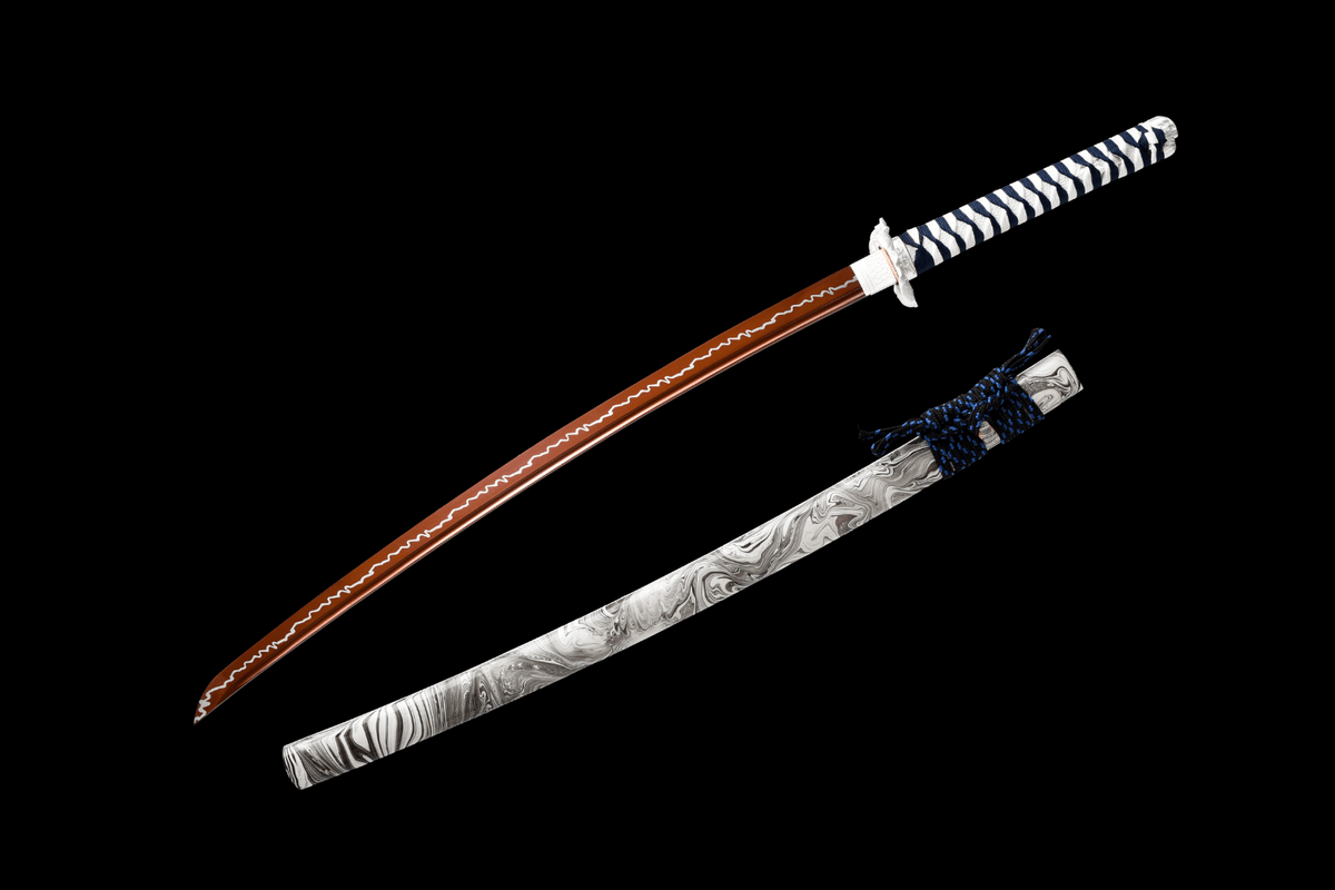 Dairiseki 大理石 Katana, Red Manganese Steel – view 1