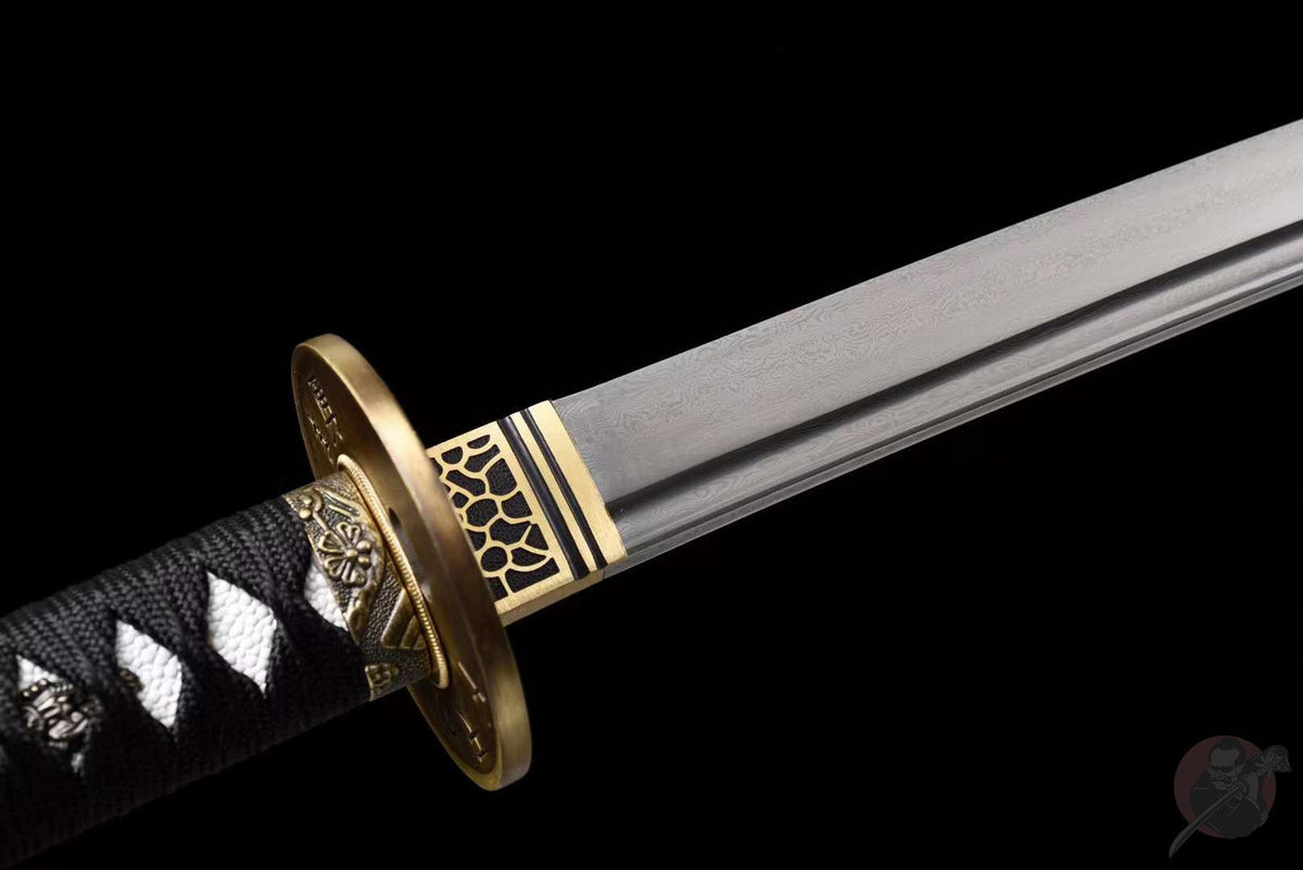 Katana Ten 天 – Damascus Steel with Bo-hi – view 5