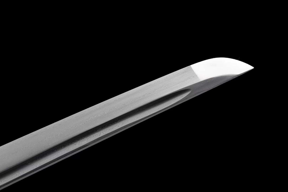 Katana Ten 天 – Damascus Steel with Bo-hi – view 7