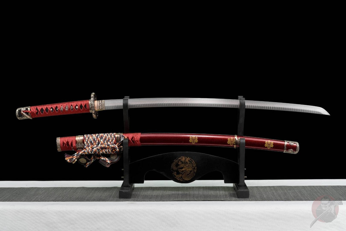 Hideyoshi 秀吉 Katana – Damascus Steel, Toyotomi Saya – view 2