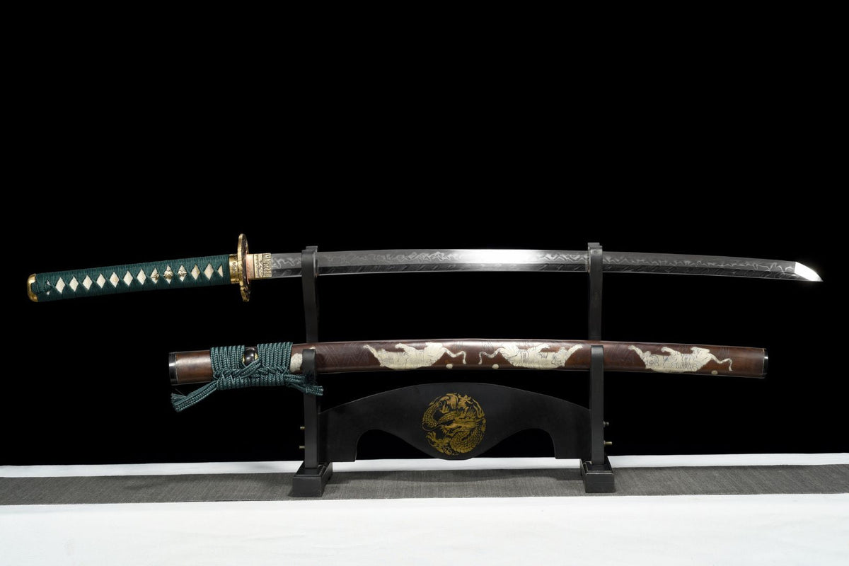 Tora 虎 Katana — T10 Steel, Flame Hamon, Tiger Tsuba – view 1