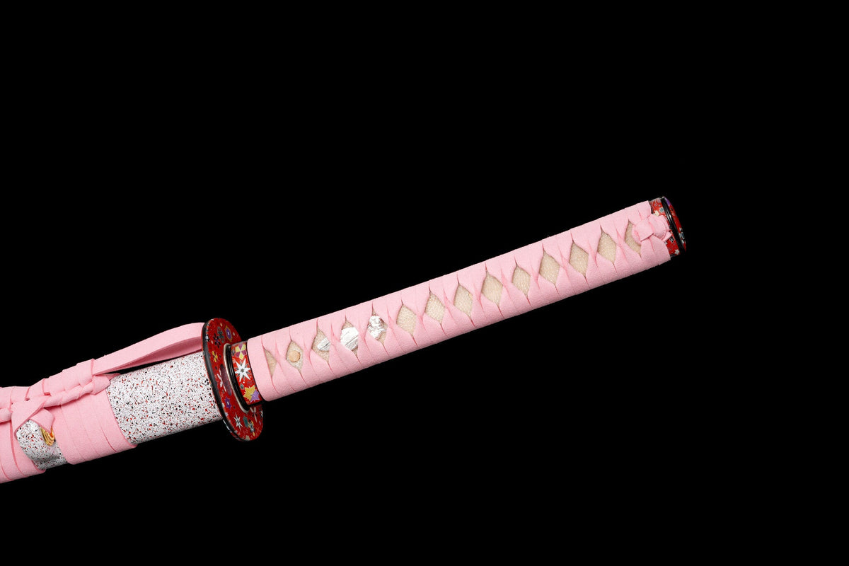 Katana Hanami 花見 – T10 Steel, Snow-white Sakura Saya – view 18