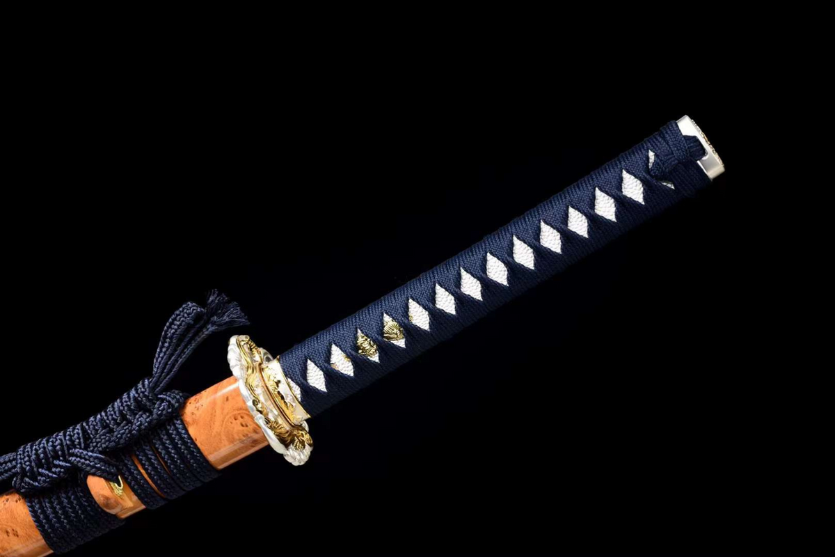 Kasei 火星 Katana – Damascus Steel, Ebony Saya, Zinc Alloy Tsuba – view 8