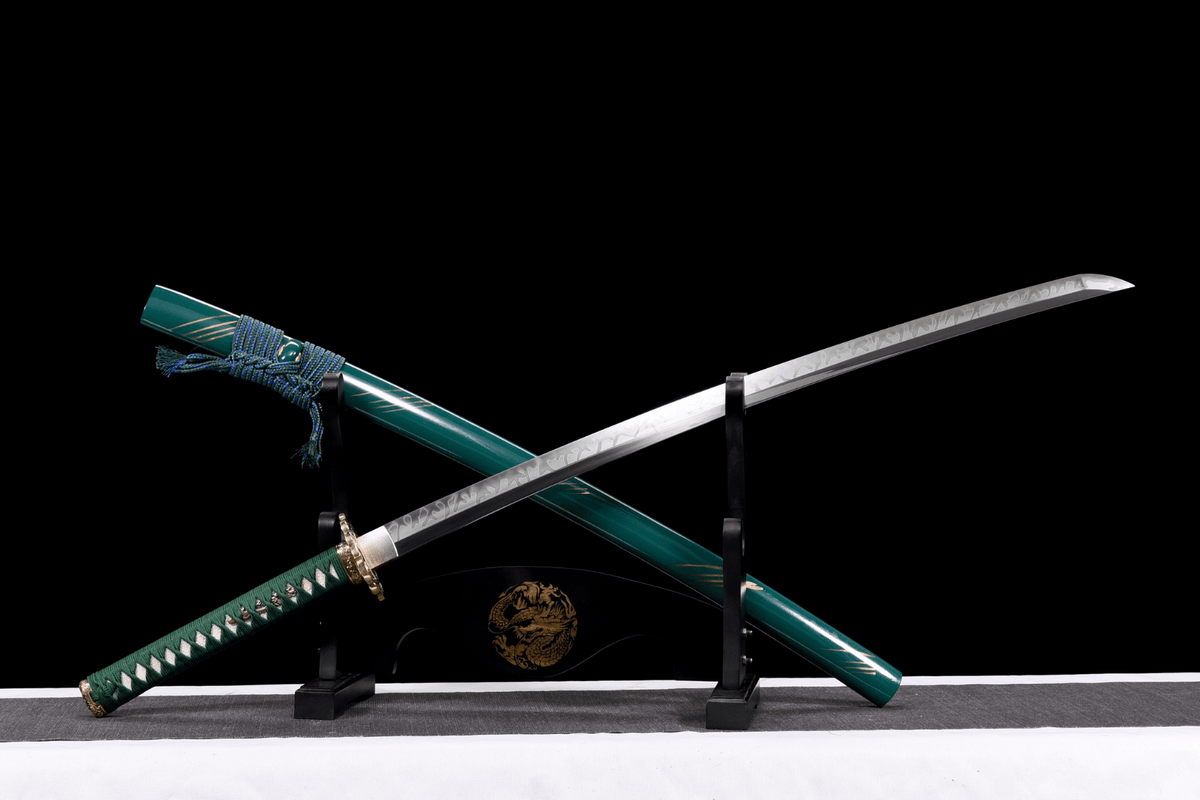 Emerarudo エメラルド Katana, T10 Steel, Claw Hamon – view 3