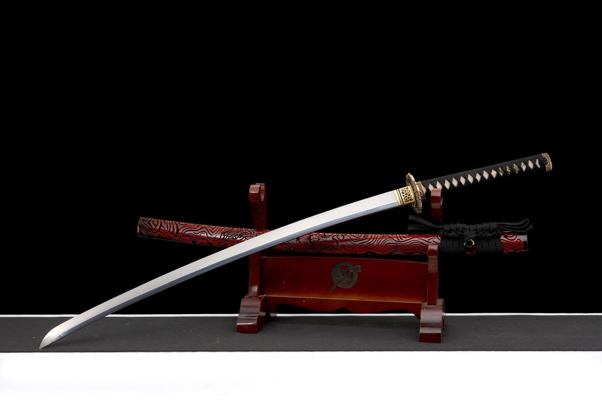 Akaryū 赤龍 Katana – T10 Steel, Red Dragon Saya, Full Tang – view 5