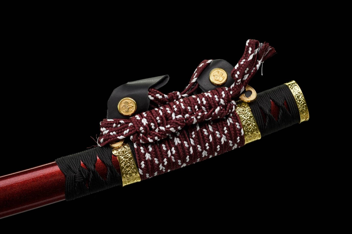 Owari Katana 尾張国 – Purple Damascus Steel, Copper Tsuba – view 7