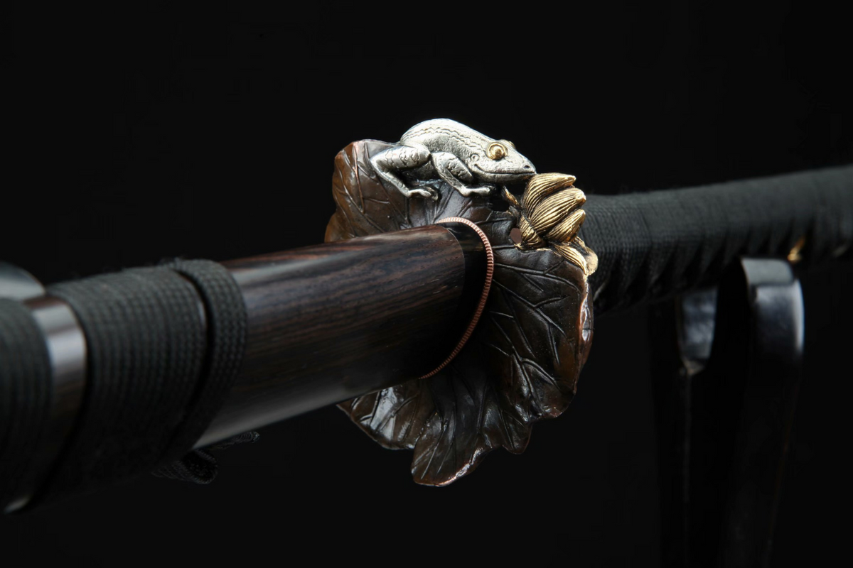 Numachi 沼地 Katana — Damascus Steel, Ebony Saya – view 7