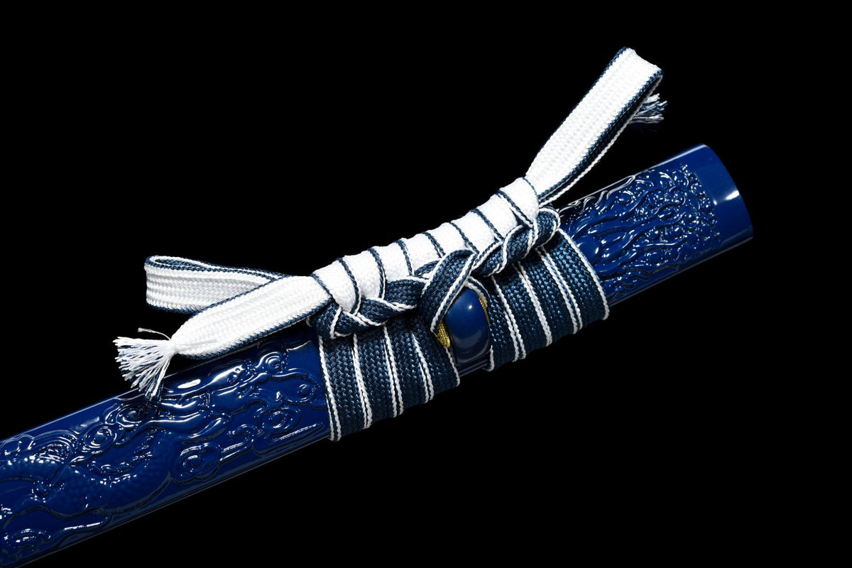 Katana Umi 海 – T10 Steel, Blue Dragon Saya – view 6