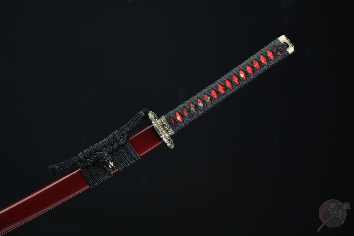 Aka 赤 Katana – T10 Steel, Red Ebony Saya – view 14