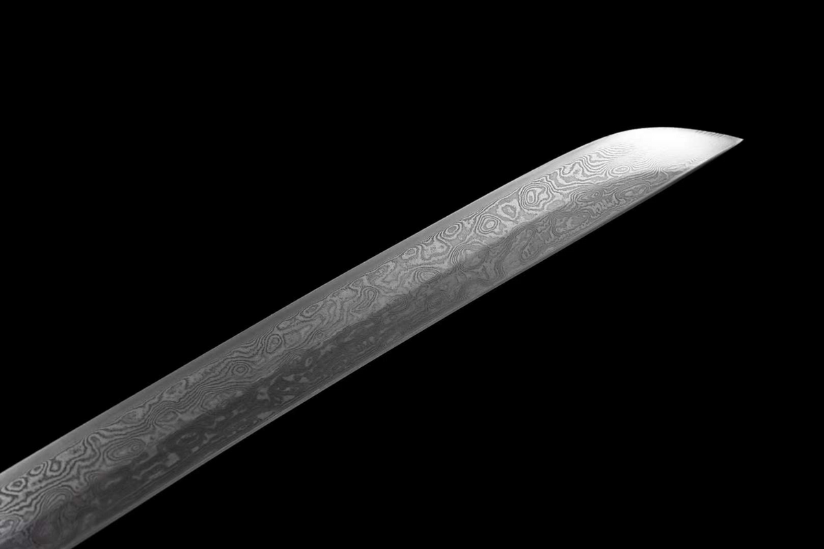 Kasei 火星 Katana – Damascus Steel, Ebony Saya, Zinc Alloy Tsuba – view 9