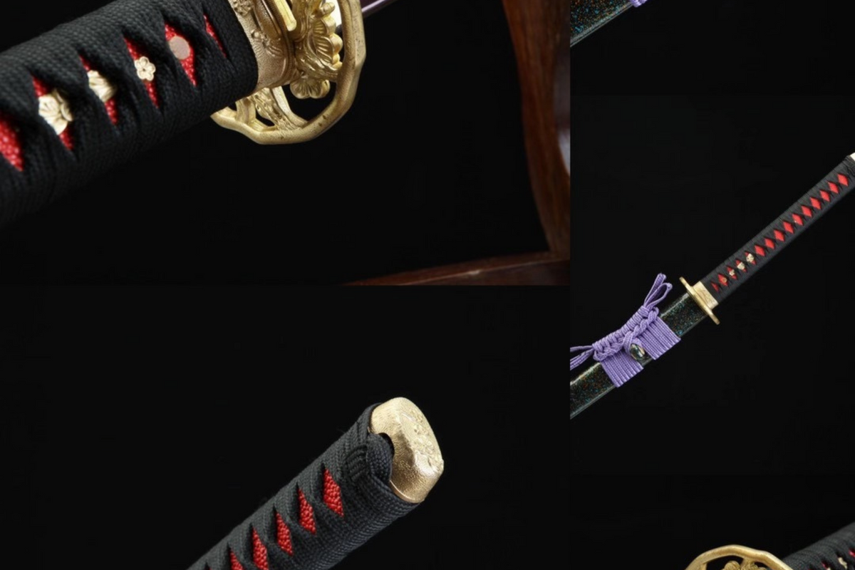 Suhama Giri 家紋 Katana – 1095 Steel, Purple Blade – view 8