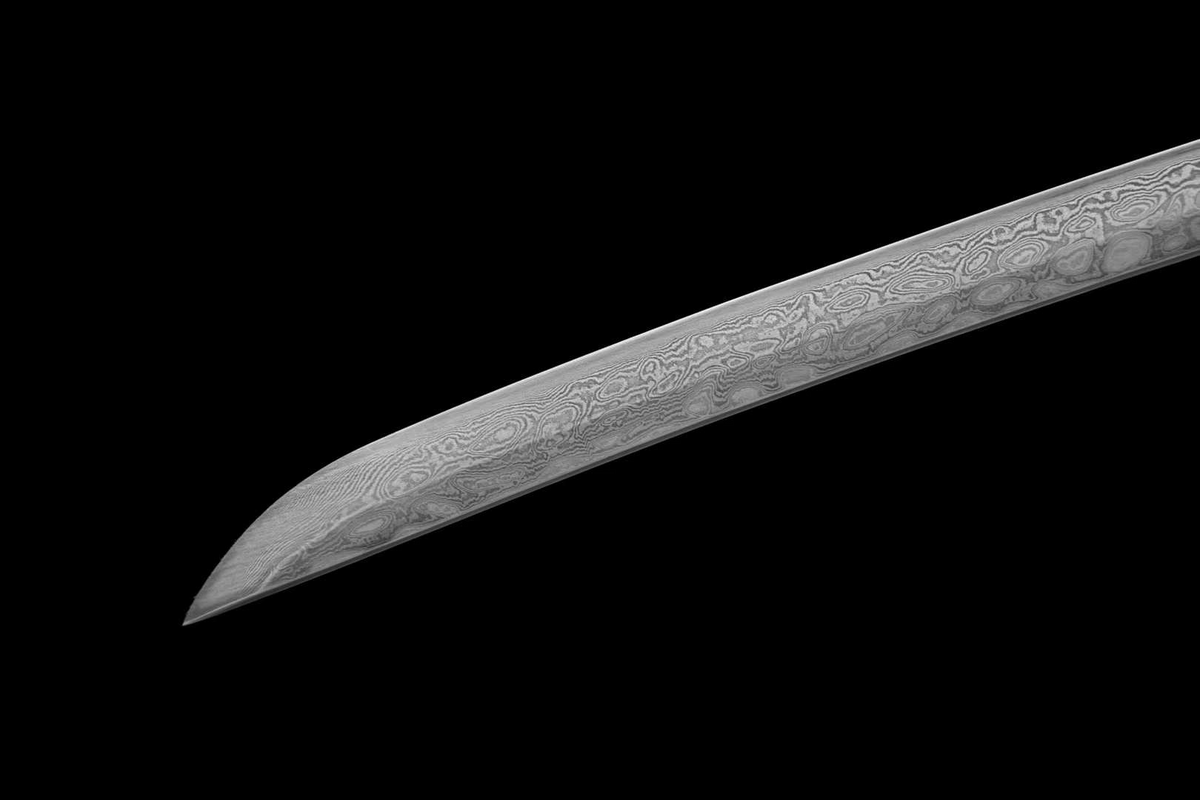 Shokubutsu 植物 Katana – Damascus Steel, Ebony Saya – view 9