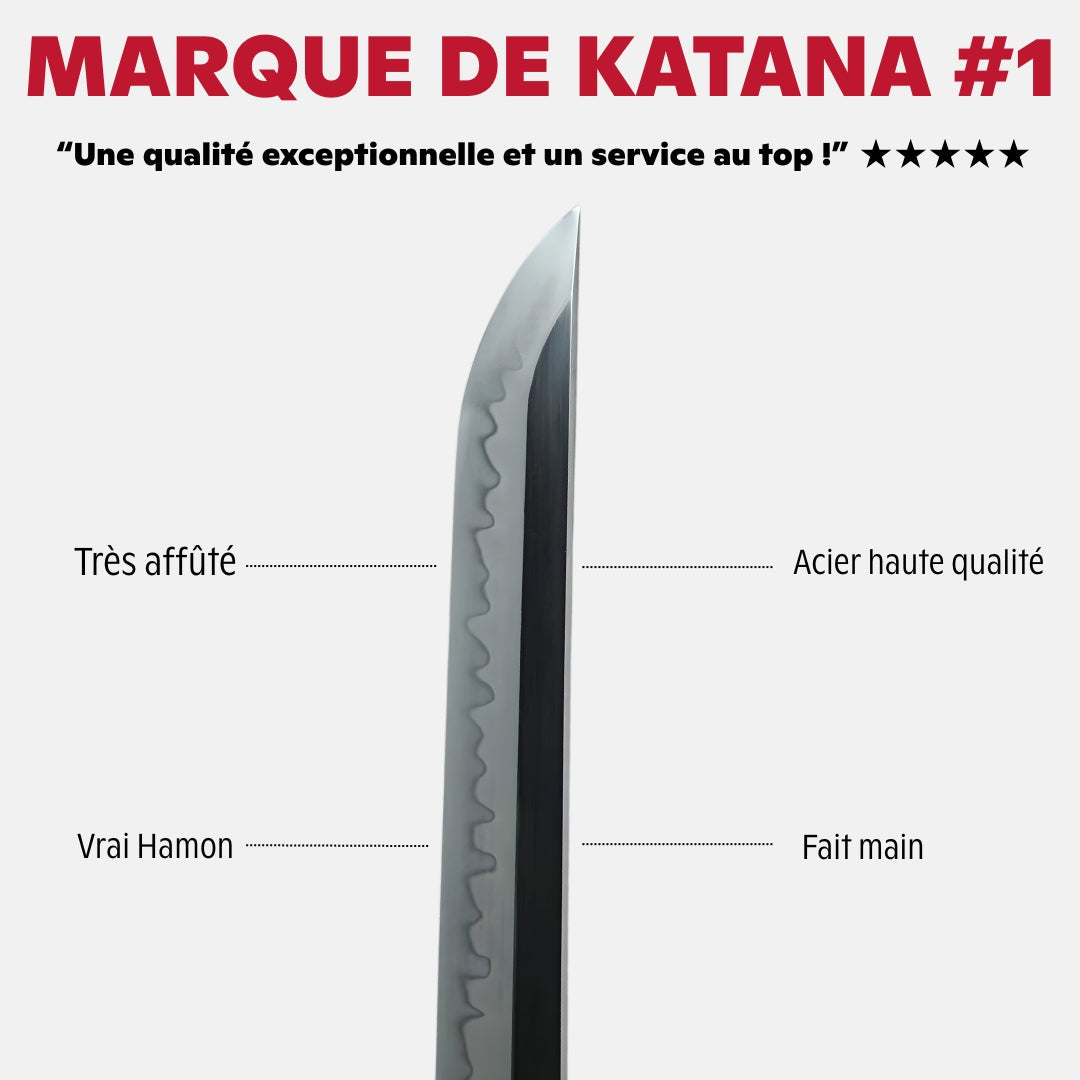 Ha 葉 Katana – Kobuse Forged, T10 Damascus Steel – hand-forged katana infographic