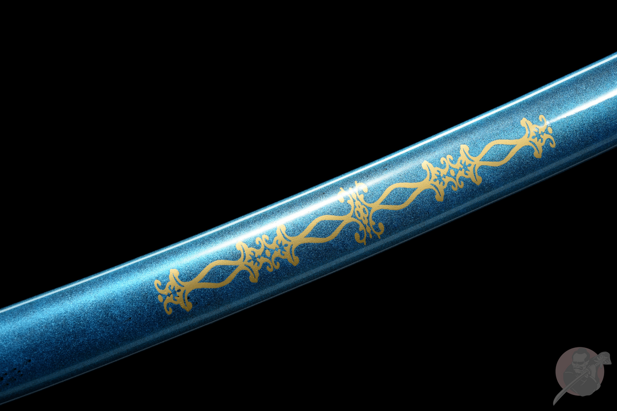 Yonaguni 与那国 Katana — T10 Steel, Light Blue Saya – view 16