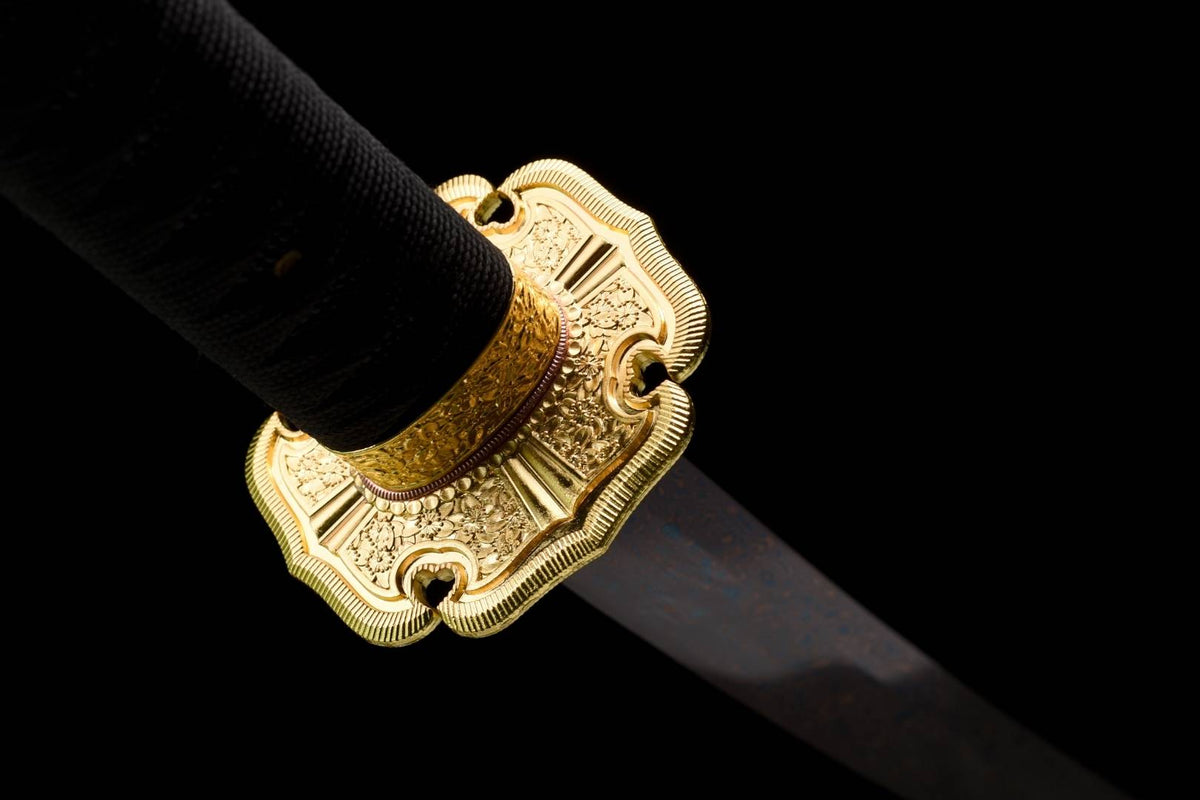Owari Katana 尾張国 – Purple Damascus Steel, Copper Tsuba – view 8