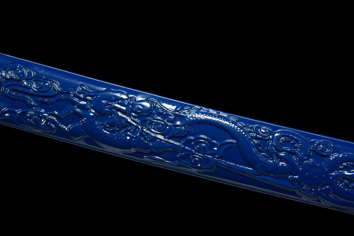 Katana Umi 海 – T10 Steel, Blue Dragon Saya – view 7
