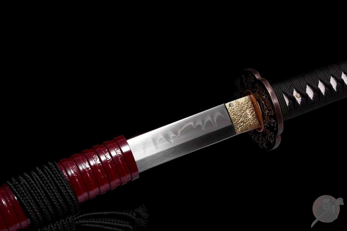 Ikoi 勢い Katana — T10 Steel, Flame Hamon, Ebony Saya – view 6