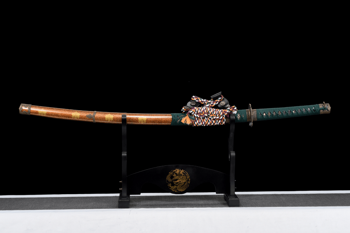 Toyotomi 豊臣氏 Katana – T10 Steel, Hamon & Bo-hi, Clan Motif Saya – view 3