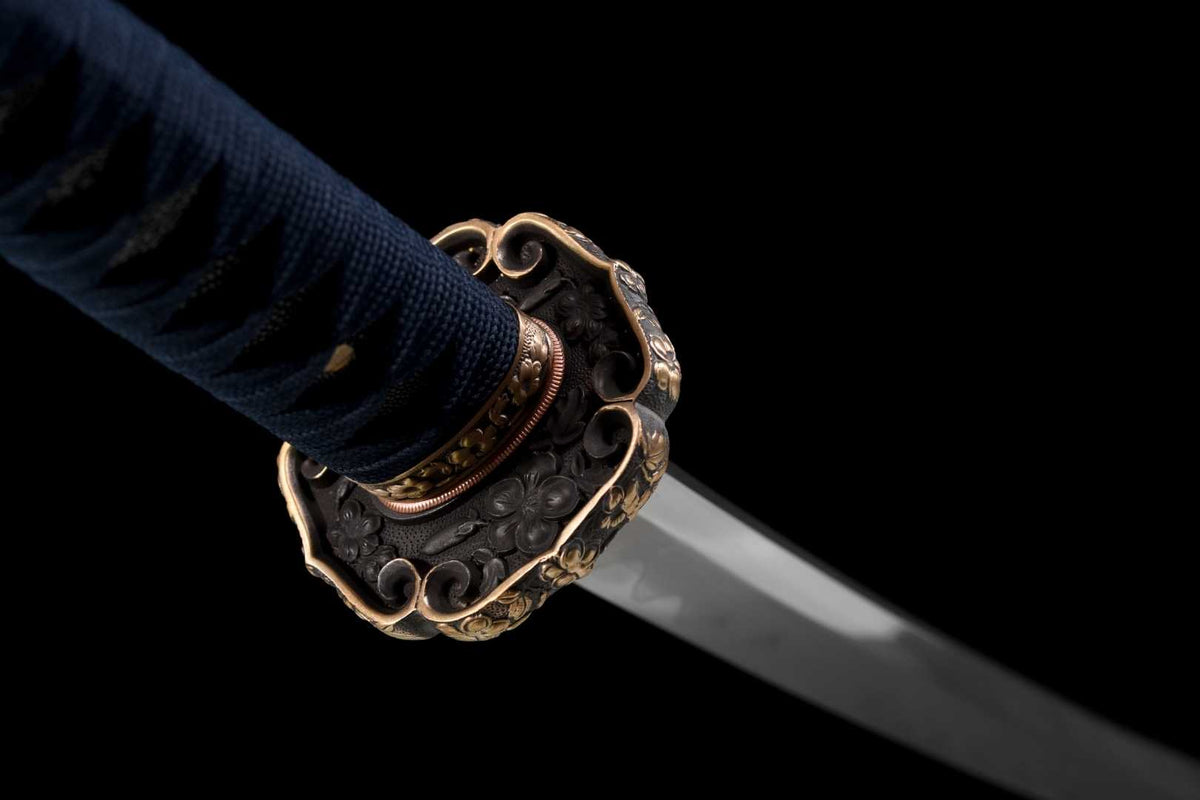 Saku Katana 咲く – Damascus Steel, Mirror Polish, Tachi Mounting – view 8