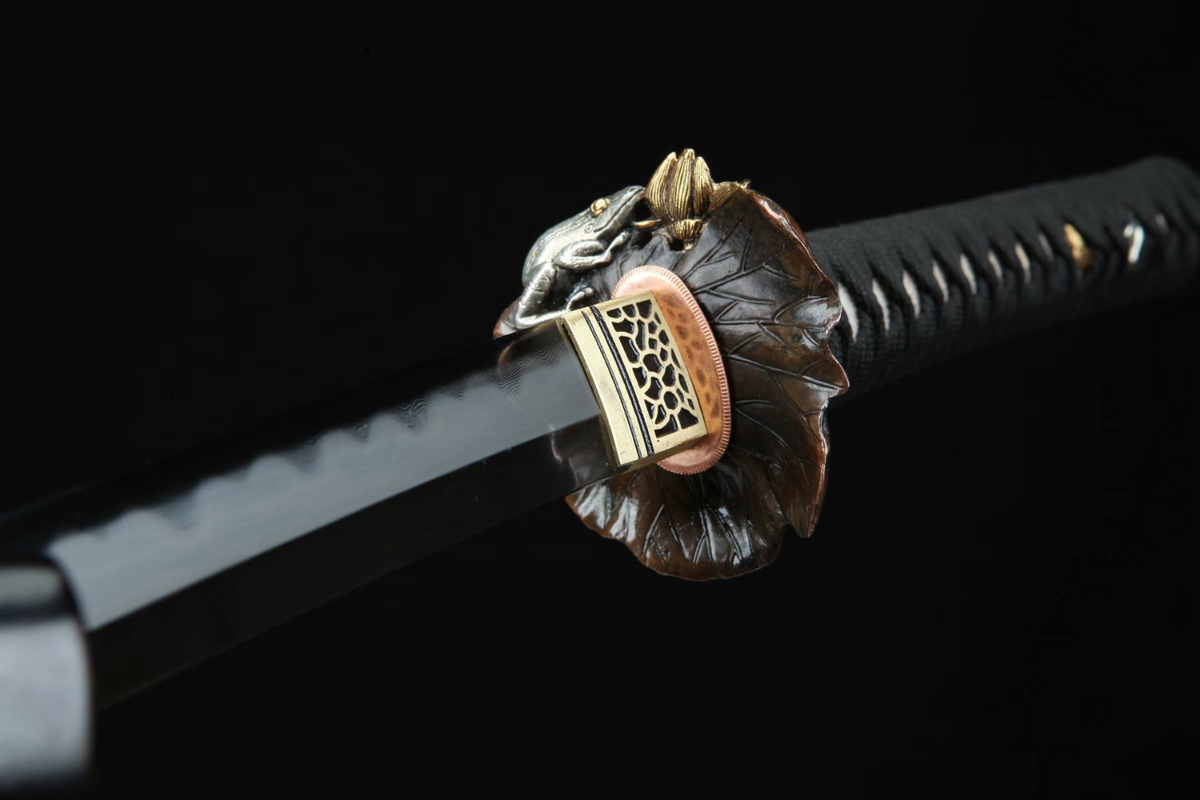 Numachi 沼地 Katana — Damascus Steel, Ebony Saya – view 10