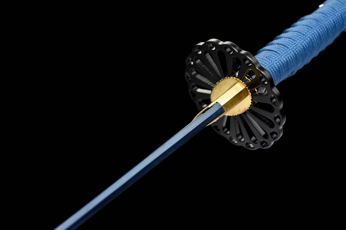 Chie 知恵 Katana – Blue Blade, Manganese Steel, Blue Saya – view 11