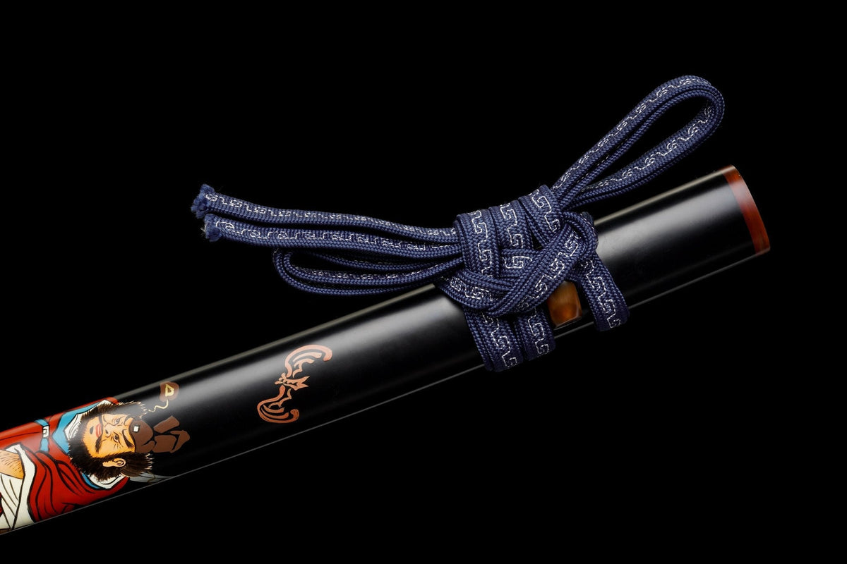 Katana Emaki 絵巻 – T10 Steel, Hand-painted Black Saya – view 11