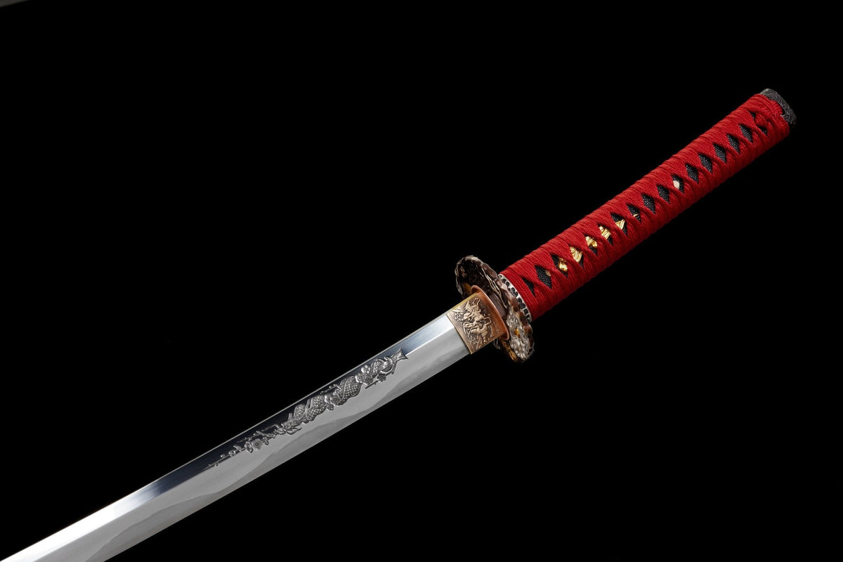 Katana Emaki 絵巻 – T10 Steel, Hand-painted Black Saya – view 7