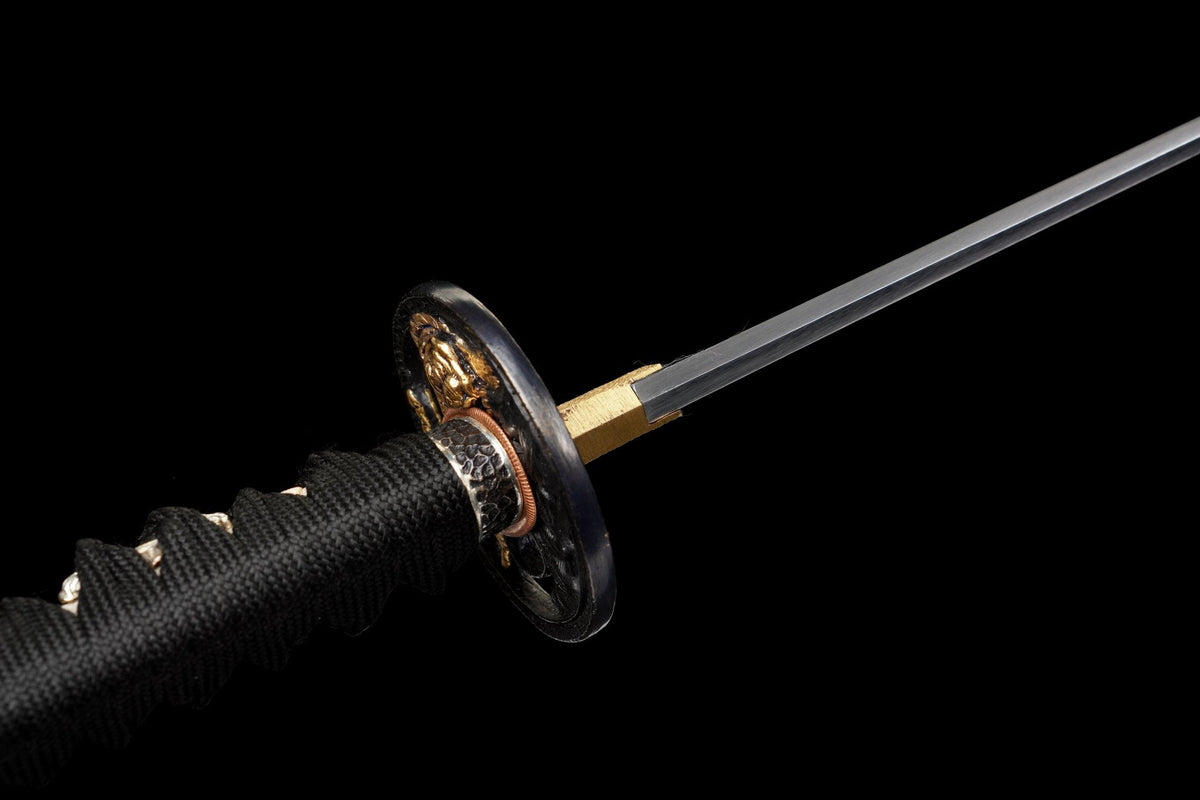 Kohaku Katana 琥珀 – Tamahagane Steel, Amber Landscape Saya – view 13