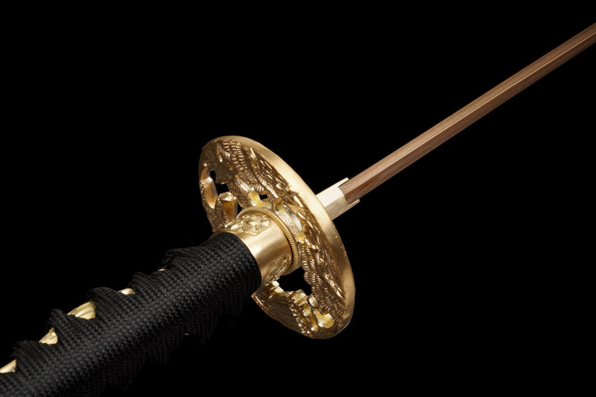 Akagane 赤銅 Katana — Copper-Rose Damascus Steel – view 17