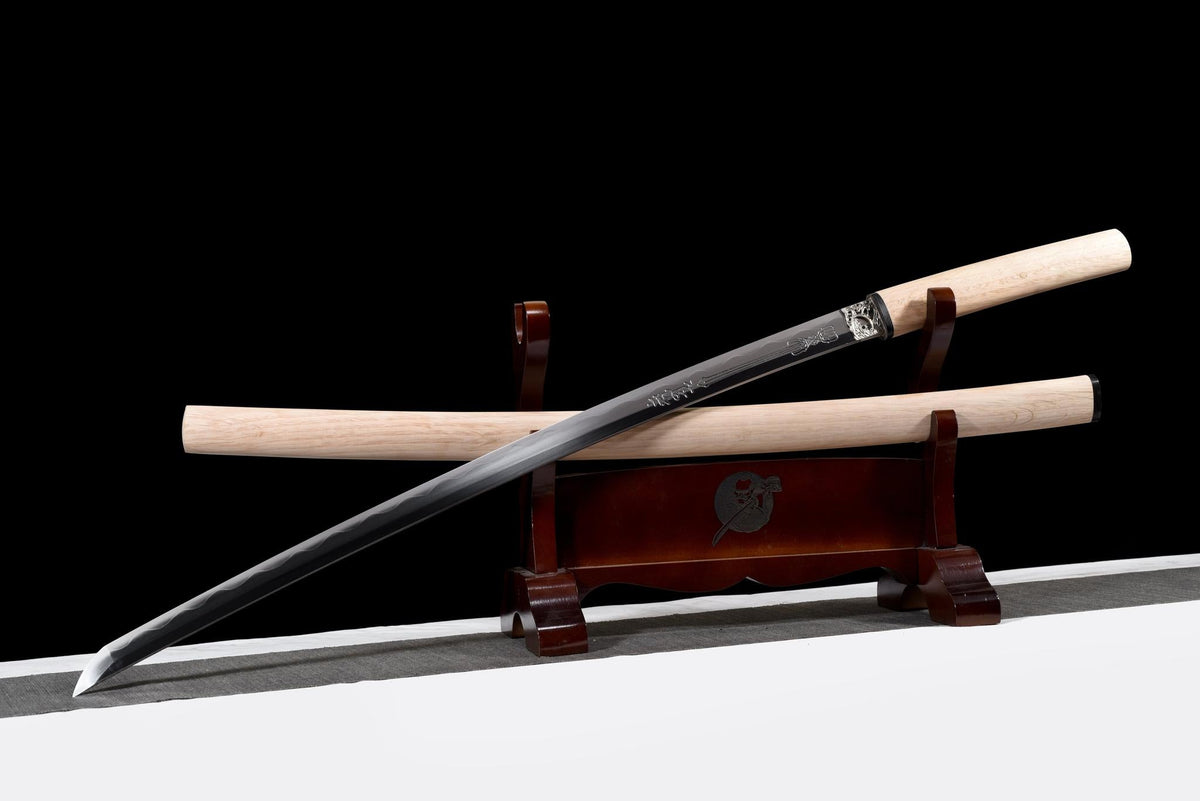 Katana Arashi-kage 嵐影の刀 – Damascus Steel, Mirror Polish – view 4